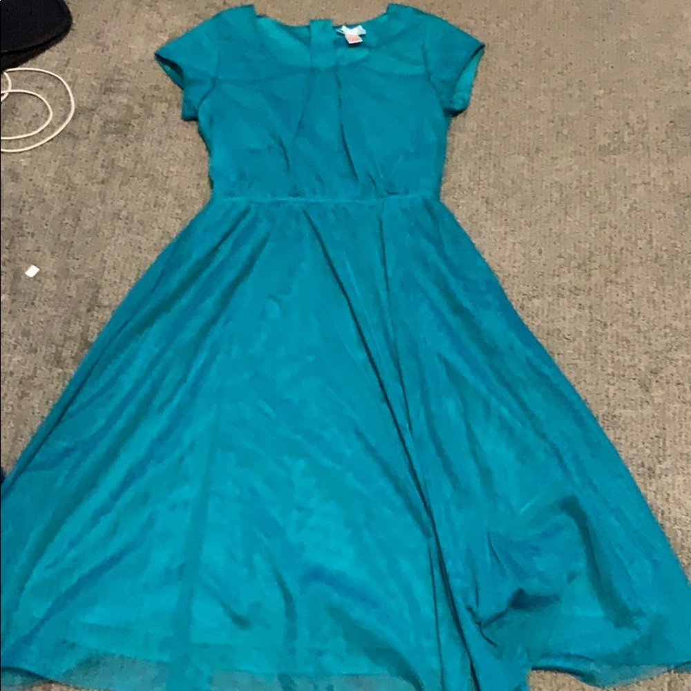 Turquoise short sleeve dress